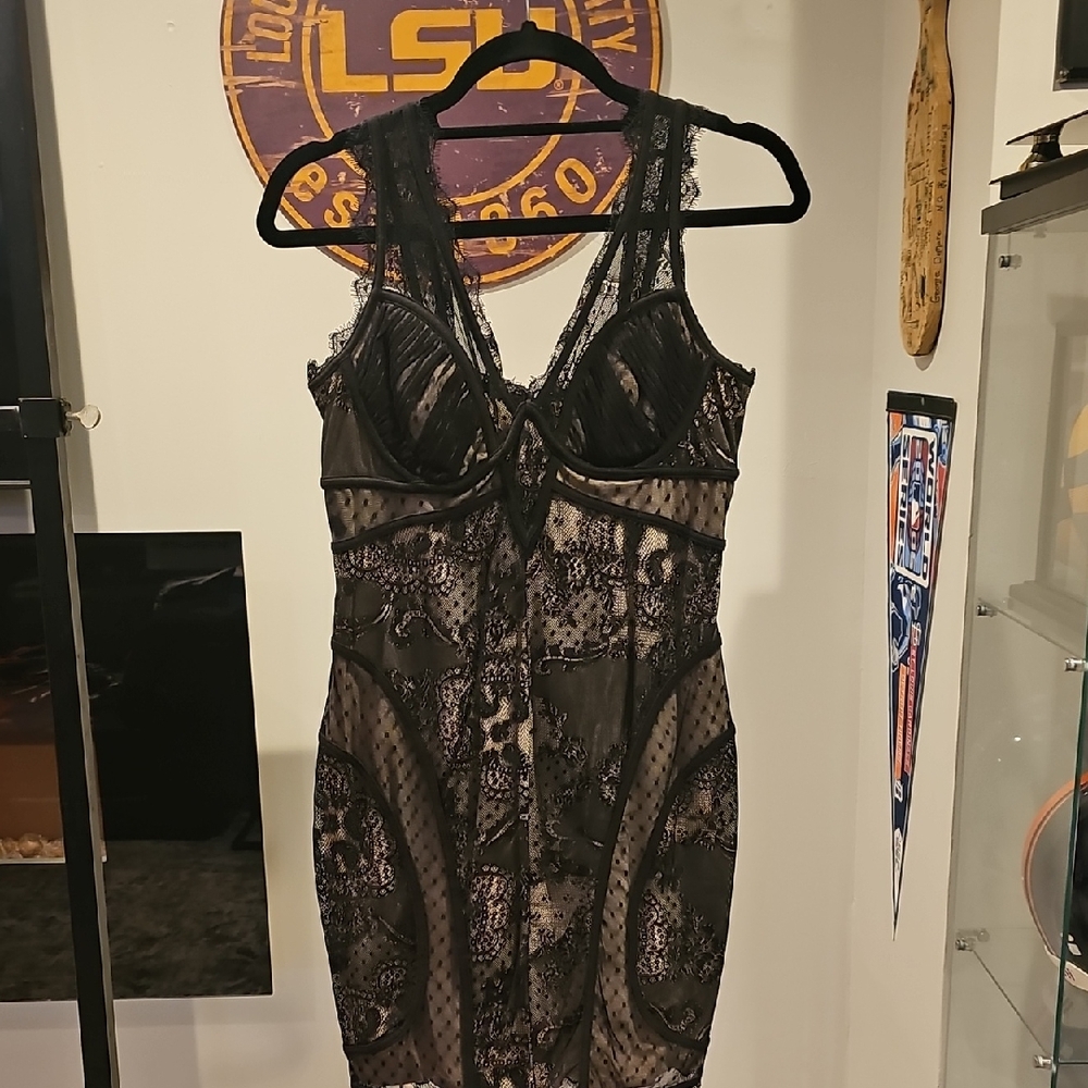 Elegant Black Lace Women's Intimate Dress